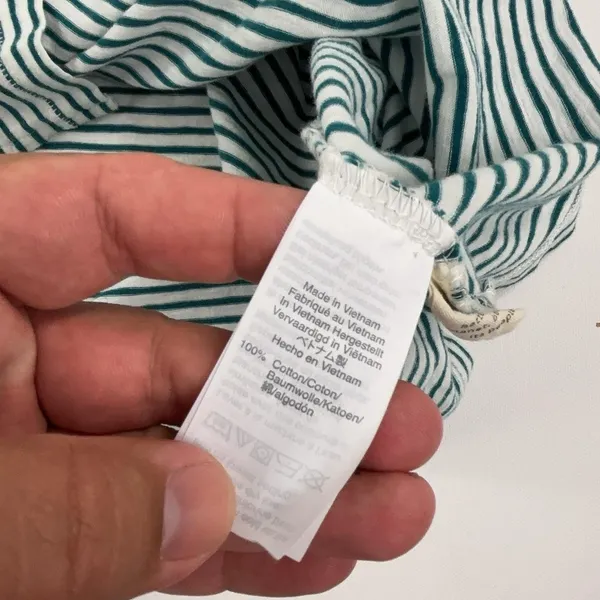 Madewell Tank Top Womens 2XL Green Striped Crew Neck Sleeveless Cotton Jersey - Image 6