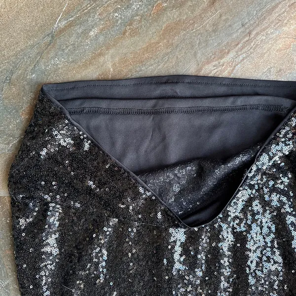 Jackpot Black Sequin One-Shoulder Two-Piece Mini Dress NWT Size Medium - Image 8