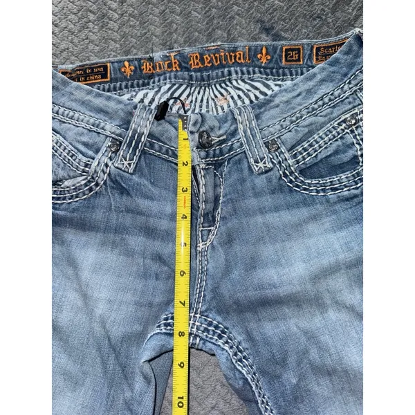 Rock Revival Jeans‎ Womens Blue Scarlett Easy Crop Wash Denim Size 26 - Image 11
