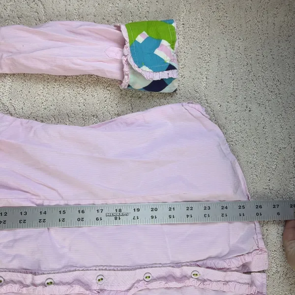 Women's Lilly Pulitzer Size 8 Button Flip Cuff Pink Blouse - Image 5