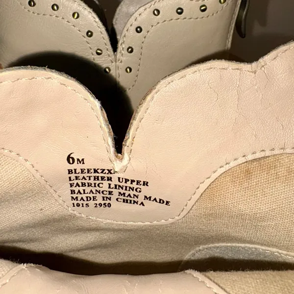 Nine West Cream Leather Studded Ankle Boots 6M Coastal Cowgirl Western Booties - Image 8