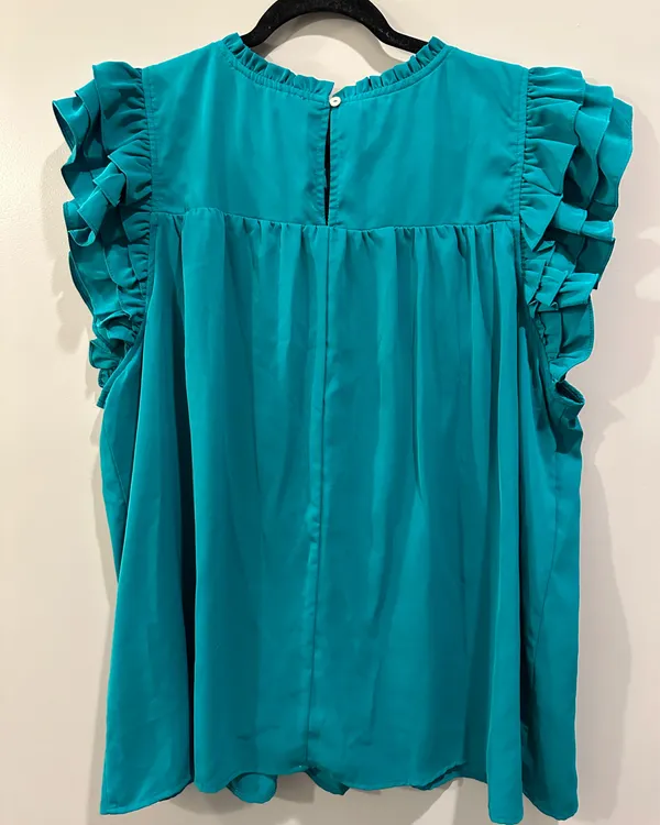 Entro Pleated Ruffle Sleeve Blouse - Image 4