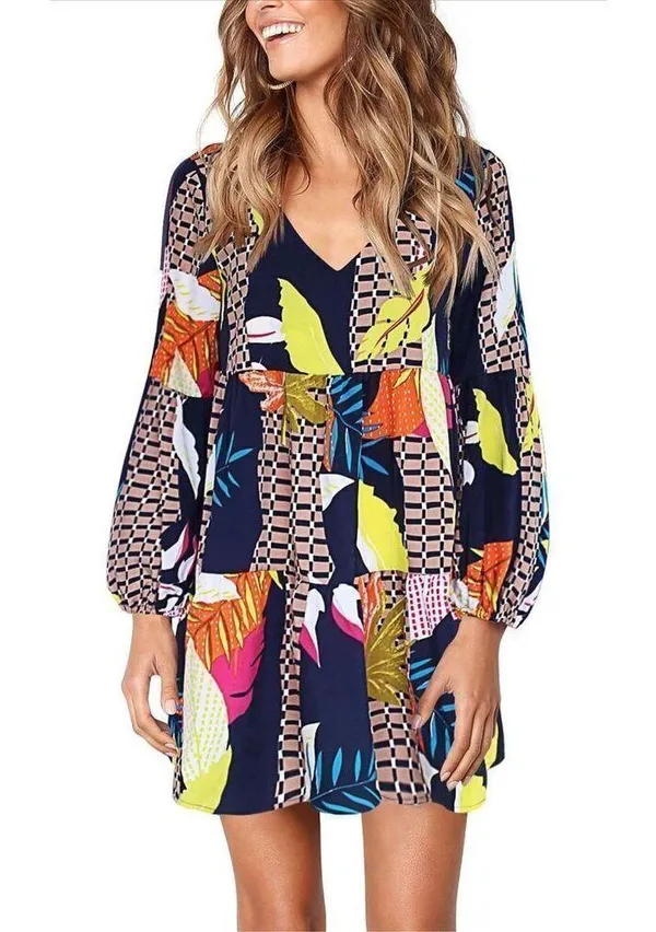 NEW Tunic Dress V Neck Casual Loose Flowy XL IMPERFECT - Image 2