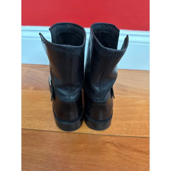 Frye Engineer Boots Womens Black Leather Buckle‎ Moto Ankle 6.5 3470645 - Image 2