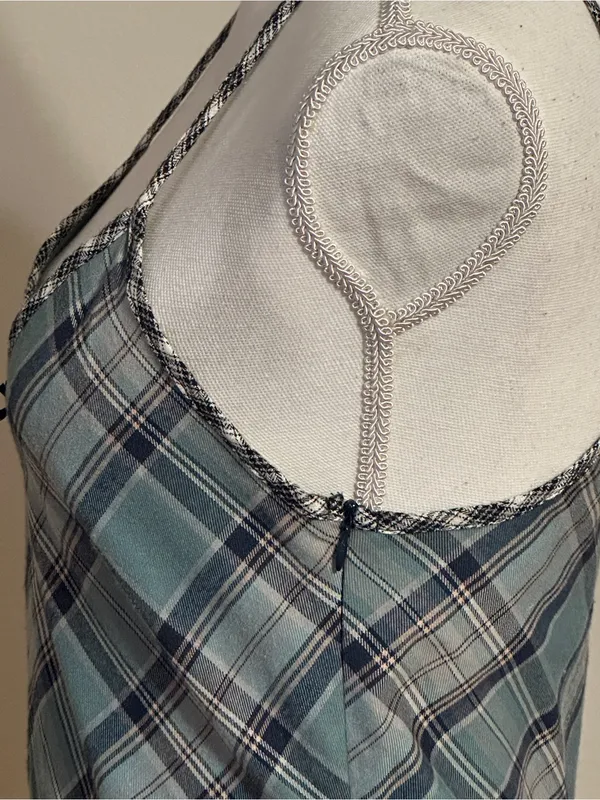 Zara Plaid V-neck Spaghetti Strap Mini Slip Dress NWT - Image 6