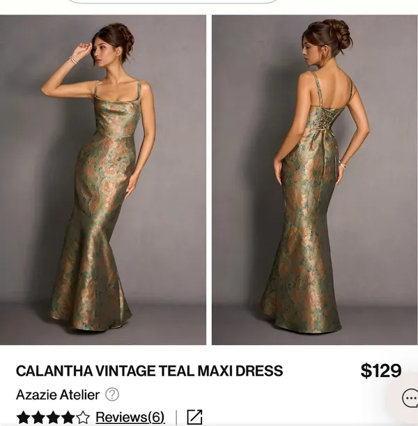 Calantha Vintage Teal Maxi Dress - Image 2