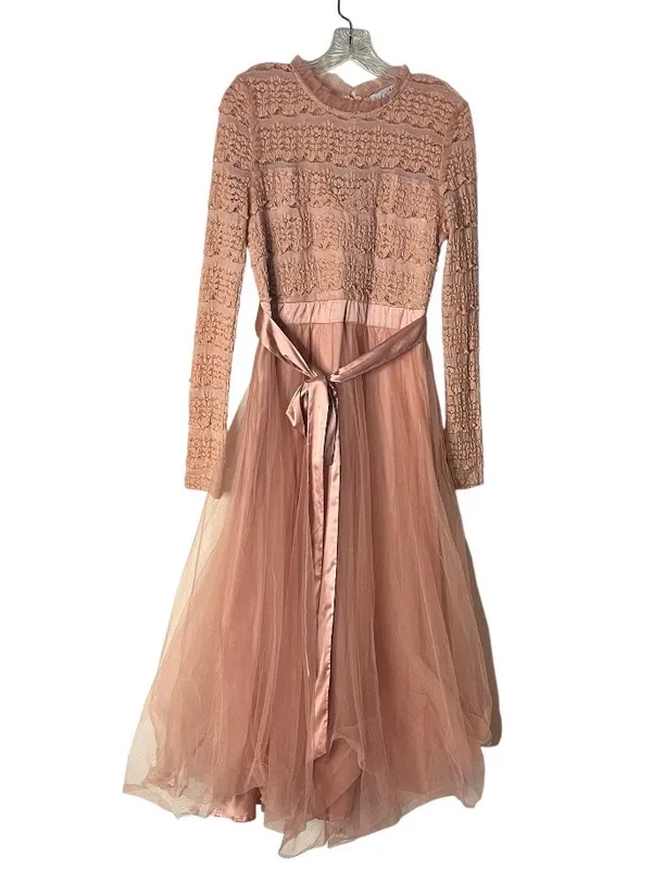 BALTIC BORN Lonnie Tulle Dress Pink Lace Tulle Skirt Fit & Flare Size Medium - Image 5