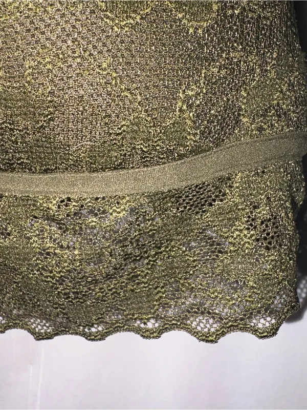 Victoria's Secret PINK Bra Bralette Large Green Lace Sexy Lightly Lined Strappy - Image 3