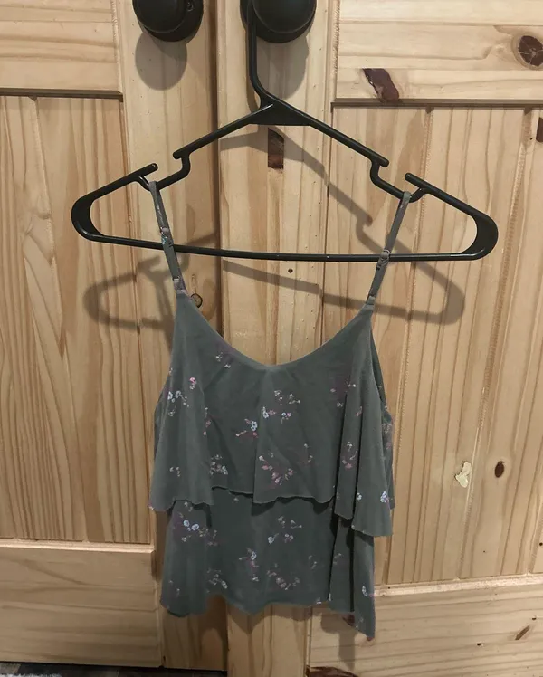 Green Flower Tank Top Size XS - Image 2