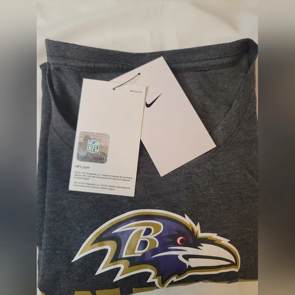 Nike Ravens Baltimore Women's Heather Gay Fashion Tri-Blend T-Shirt Size:S - Image 8