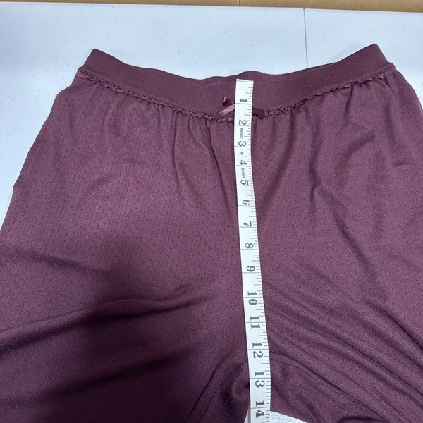 Lands' End Women's Pointelle Sleep Pajama Pants Wide Leg Size M (10-12) Burgundy - Image 9