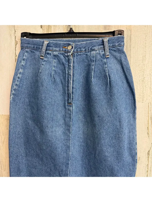 Vintage 90s America America Women's Small Denim Midi Skirt High Waist Skirt - Image 6