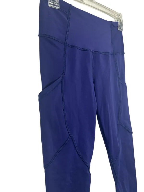Lululemon HIT IT Purple Athletic Cropped Leggings with Side Pockets - Image 3