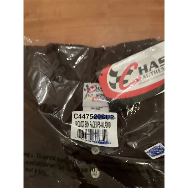 Vtg Chase Authentics Womens Polo Shirt UPS Racing Size Medium Brown - Image 4