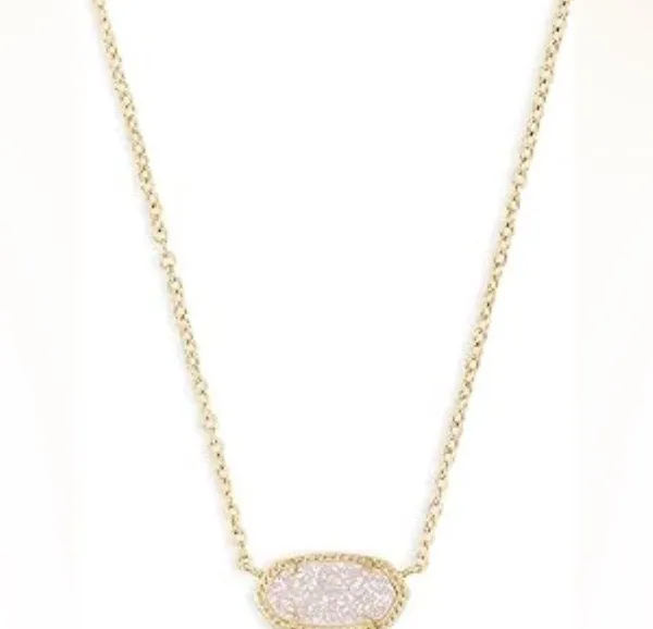 Kendra Scott Elisa Gold Pendant Necklace in Iridescent Drusy - Image 10