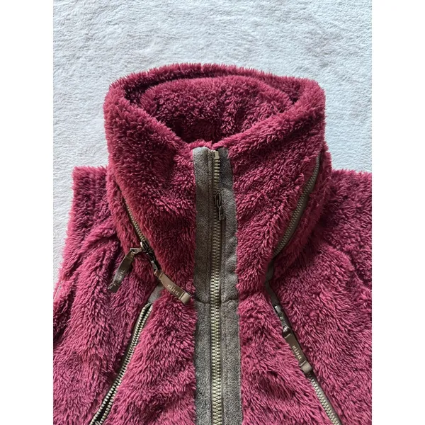 KUHL Women's Flight Pile Fleece Faux Fur Vest Jacket Hood Size Small - Image 6