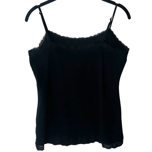 Sonoma Lace Tank Top Camisole Black Stretch Strappy Capsule Minimalist‎ S - Image 5