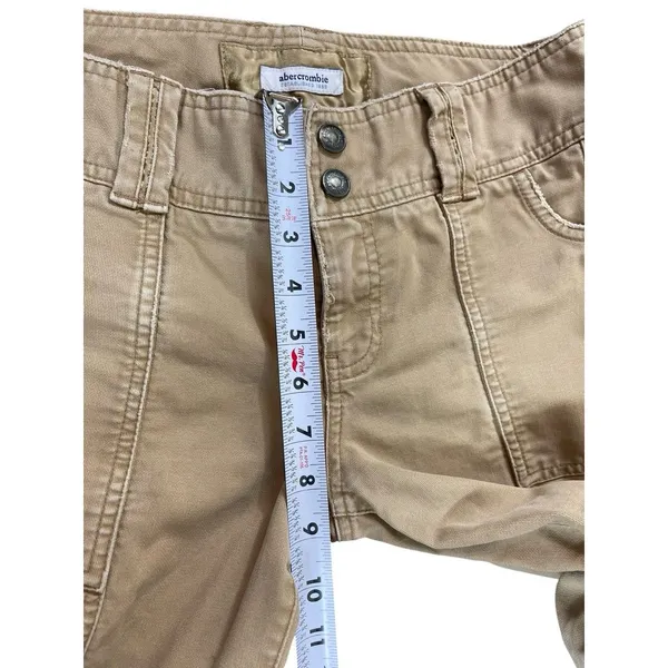 Abercrombie & Fitch Khaki Cargo Capri Pants Women Y2K Grunge Utility Low Rise - Image 11