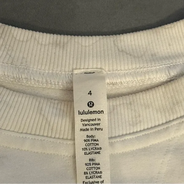 Lululemon LA Pullover Crew in Watercolor Wash White/ Stargaze - Image 4