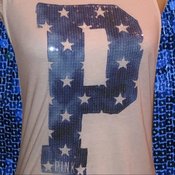 Pink brand white backless tank with logo on front - Image 2