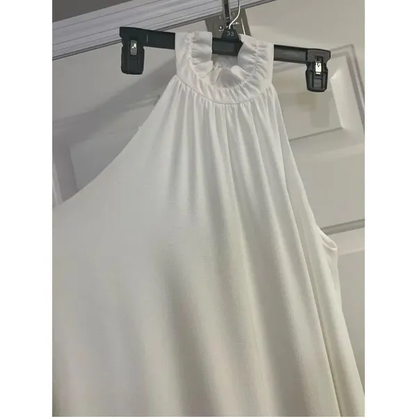 Vici High Neck Ivory Long Maxi with Front Slit- Medium - Image 3