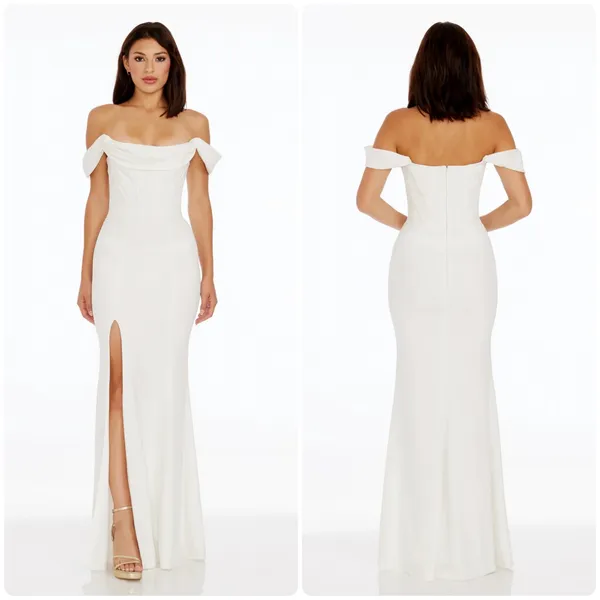 Dress The Population Womens‎ Melania White Corset Off Shoulder Gown Dress Size S - Image 2