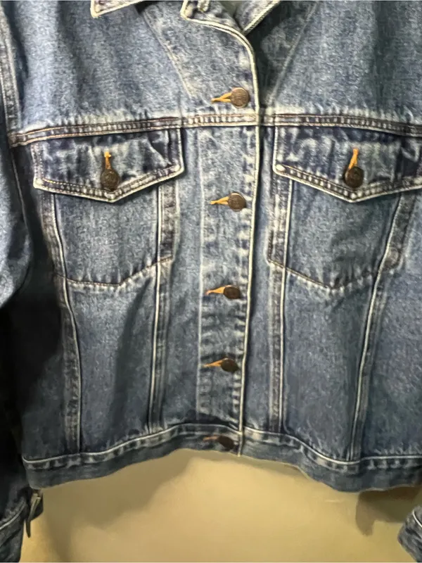 Bill Blass Vintage 90s Denim Trucker Jean Staple Retro Jacket - Image 3