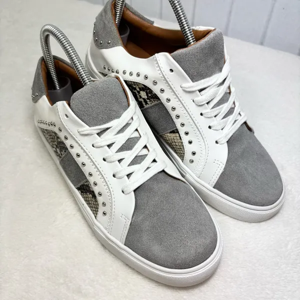 Steve Madden Annita Sneaker Leather Reptile Snakeskin Studs 7.5‎ Tennis Shoe - Image 8