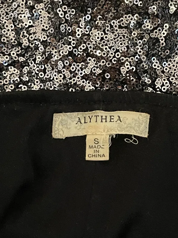 Alythea Silver Sequin Shorts. Size Small  - Image 3