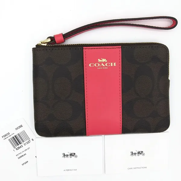 Coach authentic leather signature small wristlet- New - Image 8