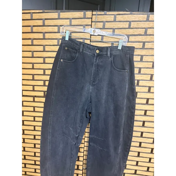 Miou Muse Black Barrel Jeans Size‎ Medium - Image 3
