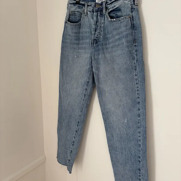 Pistola Denim Blue Jeans Sz 27 Distress Raw Hem Capsule VSCO Girl Straight - Image 2
