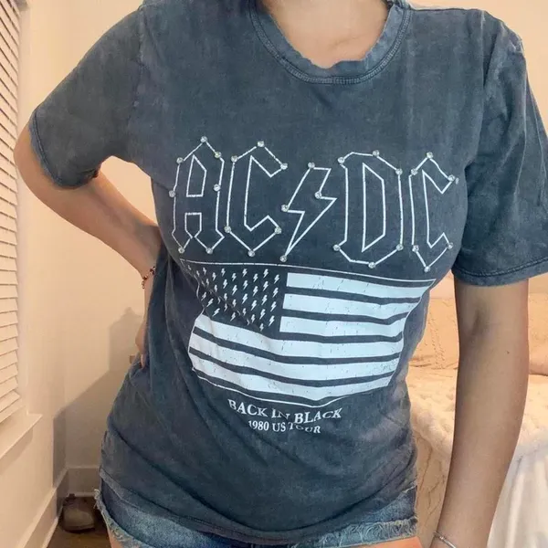 Stradivarius ac/dc band tour shirt - Image 3