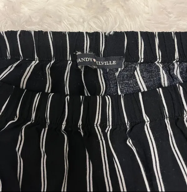 Brandy Melville Striped Blue Navy White Pants Bottoms - Image 12
