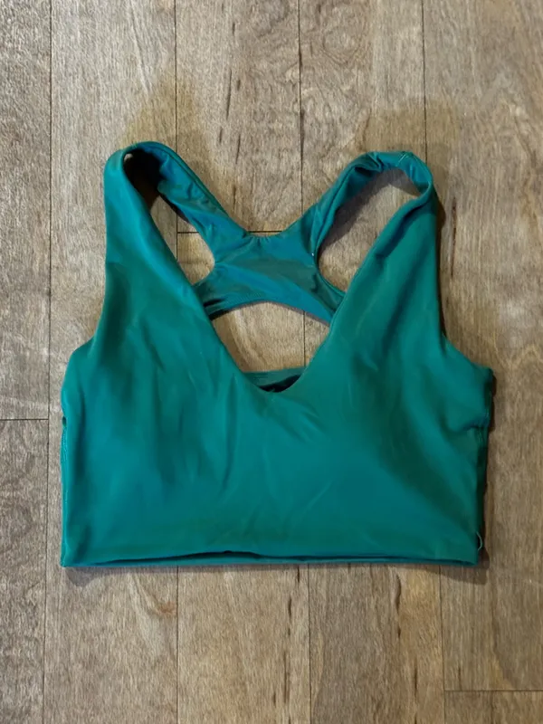 Lululemon Bend This Scoop and Cross Bra Light Support A-C Cups Storm Teal Sz S - Image 4