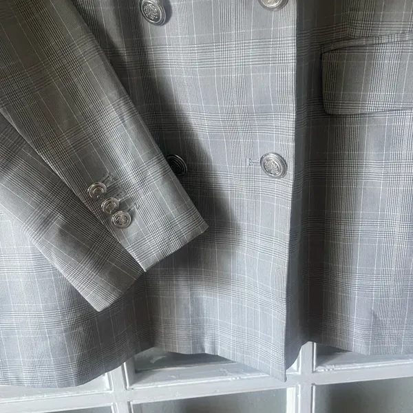Zara Plaid Double Breasted Blazer - Image 6