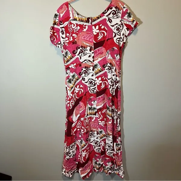 Jams World Aloha Hawaiian‎ Royal Hotel Dress Pink Large - Image 6