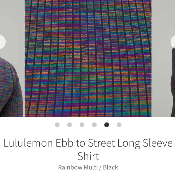 Lululemon Long Sleeve Crop Top Size 2 - Ebb To Street Rainbow Multi - Image 4