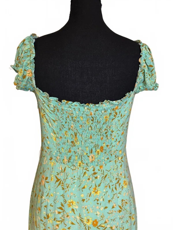 Hello Molly Floral Maxi Dress Cottagecore Puff Sleeve Rayon - Image 5
