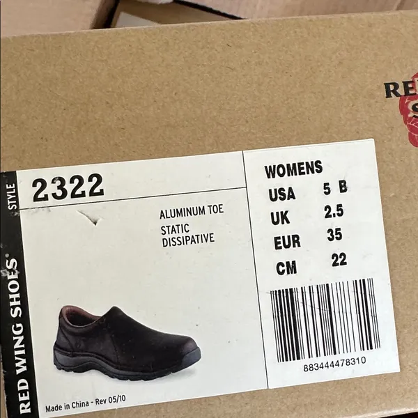 Red Wing Women'S Style 2322 Leather Safety‎ Shoes Slip-On Aluminum Toe Brown 5 - Image 5
