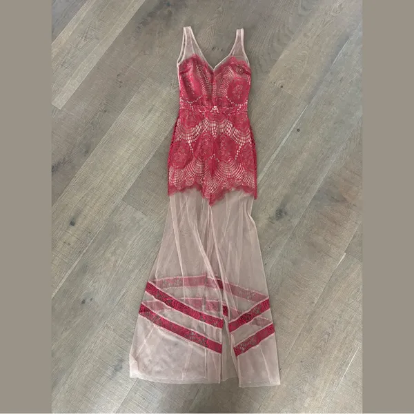 for love & lemons antigua mesh sheer lace maxi dress - Image 2