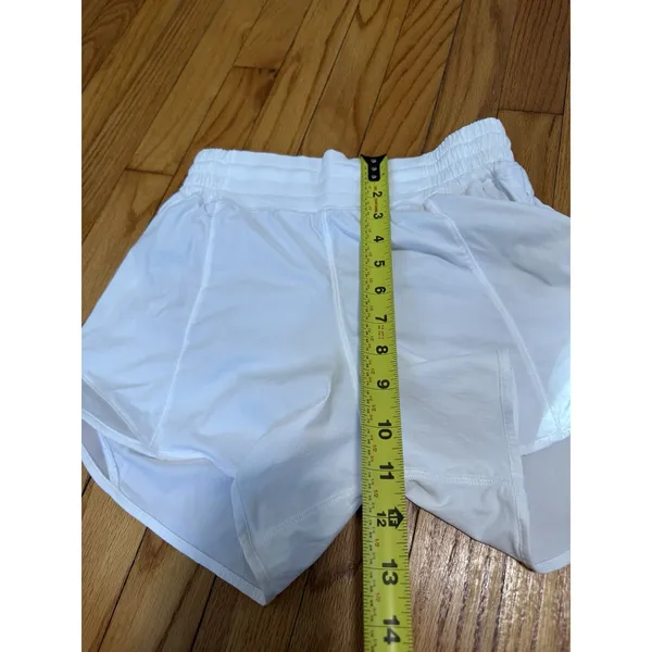 Lululemon Hotty Hot Short *High-Rise Long 4" White Size 4 - Image 4