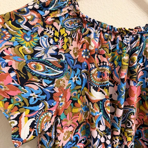 Anthropologie Robin Tiered Mini Dress Women 1X Floral Paisley Multicolor Flutter - Image 14