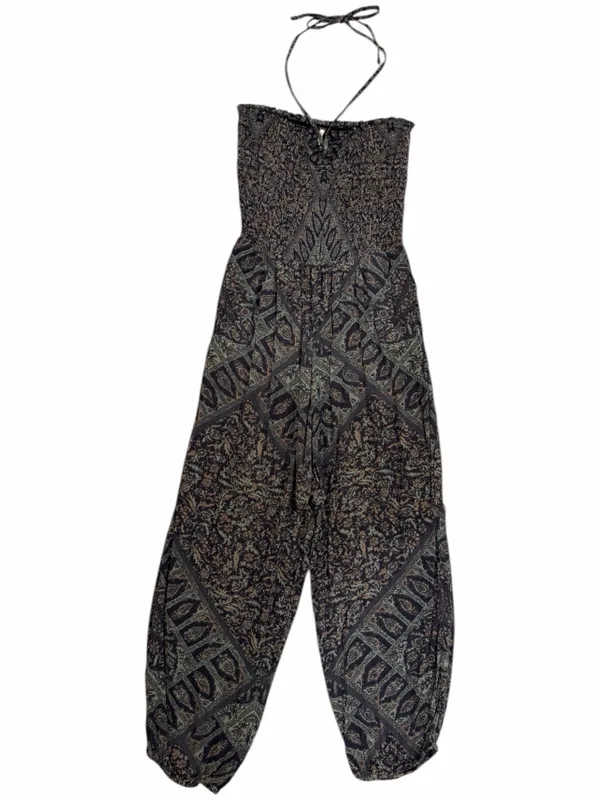 Free People Paisley Smocked Jumper M Boho Chic Balloon Leg Whimsigoth Jumpsuit - Image 6