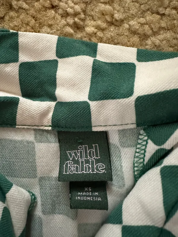 Wild Fable Green Checkered Button Up - Image 3