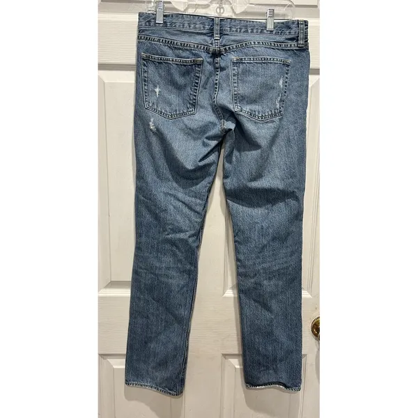 J.Crew Matchstick Jeans Womens 30 Blue Distressed Straight Leg Cotton RN77388 - Image 7