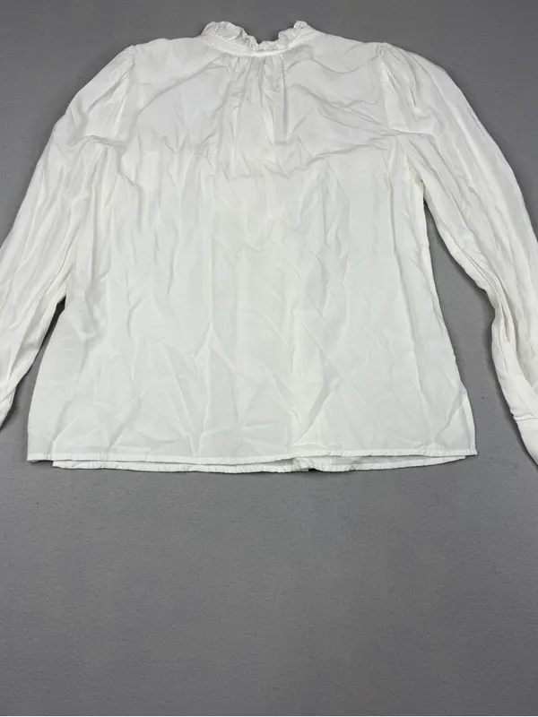 NWT Dear John Ayla Blouse Womens S White Ruffle Pearl Snap Western Prairie Top - Image 3