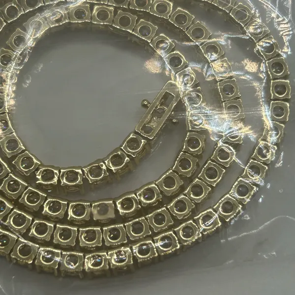 4mm VVS1 Moissanite Tennis Chain Necklace Real Gold - Men Women 22 Inch No Pass - Image 7