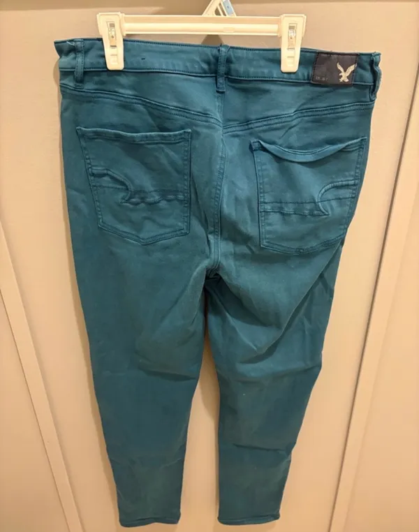 American Eagle Outfitters Teal Blue Sky High Jeggings - Image 4