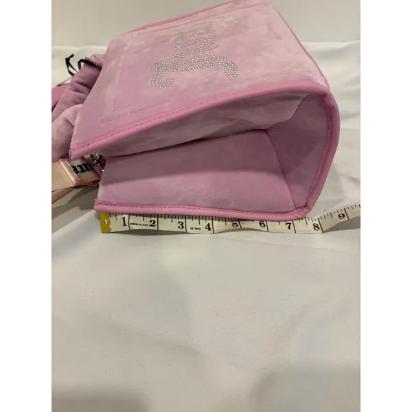 Juicy‎ Couture Extra Spender Mini Tote Fondant Pink Rhinestone Crossbody Bag - Image 8